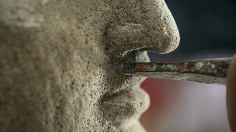 Sculptor is working on the creation of a monument Stock Footage 75459742