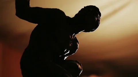 Sculptor working on a monument made of clay Stock Footage 81522734