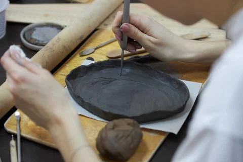 In the sculptor's workshop Stock Photos