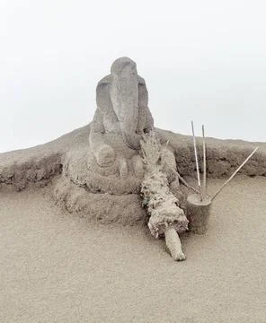Sculpture and sacrifice in Java sculpture and sacrifice near a volcano nam... Stock Photos