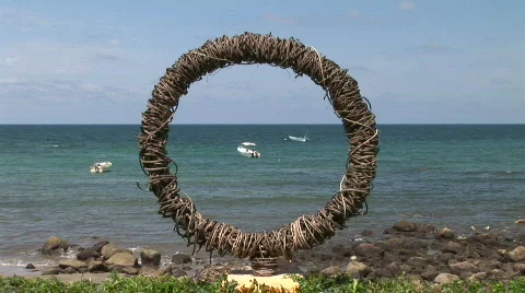 Sculpture at beach in Mexico  Vídeo Stock 574002