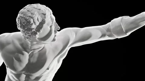 Sculpture of Borghese Gladiator Made with 3D render not AI Stock Footage 330194561