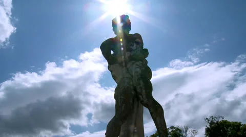 Sculpture at Chateau du Lude (3) - Le Lude, France Stock Footage 32120261