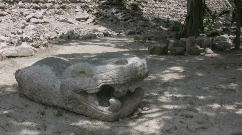 Sculpture at Chichen Itza Stock Footage 420491