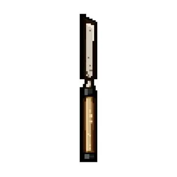 Sculpture chisel carving pixel art vector illustration Illustration