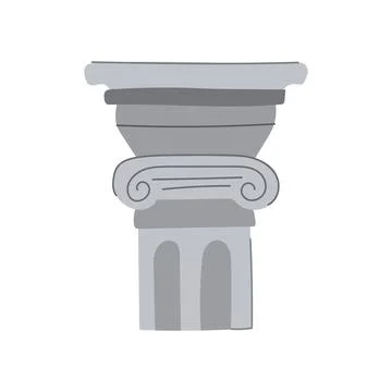Sculpture column ancient cartoon vector illustration Stock Illustration