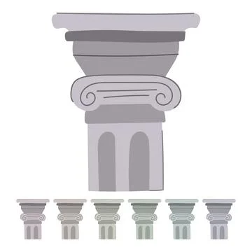 Sculpture column ancient vector cartoon graphic Stock Illustration