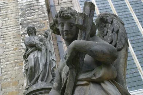 Sculpture with a cross Stock Photos