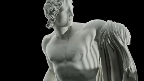 Sculpture of Dioscurus Made with 3D render not AI Stock Footage 330246176
