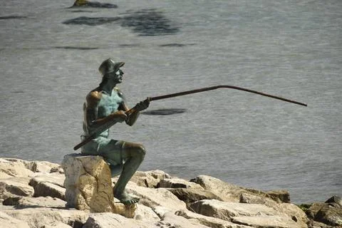 Sculpture of a fisherman, Durres, Albania, Europe Copyright: MichaelxSzafa... Stock Photos