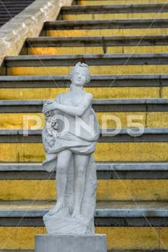 Sculpture of Flora in Peterhof. Cascade