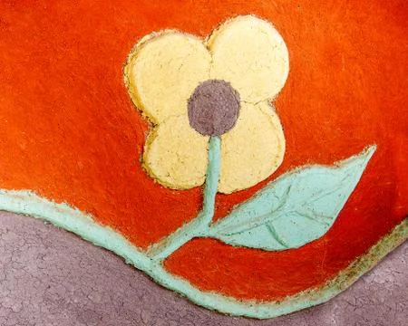 Sculpture flower on wall background イラスト素材
