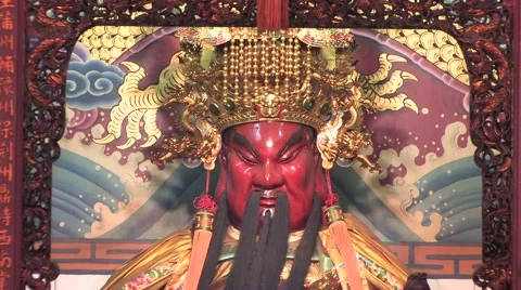 Sculpture of Guangong Stock Footage 40450197