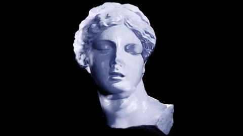 Sculpture of Head of a sleeping 3D Render Stock Footage 337423860