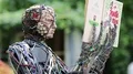 Sculpture of human, made of electric wires and electronic devices HD Footage