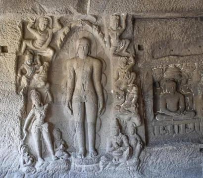 Sculpture of Jain god Stock Photos