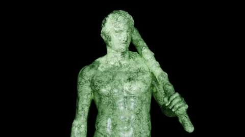Sculpture of The Lansdowne Hercules Made with 3D render not AI Stock Footage 330657837