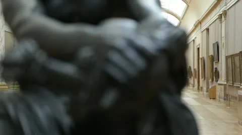 Sculpture in Louvre interiors. Stock Footage 12552065