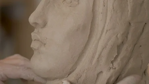 A sculpture made of clay. Stock Footage 83135036