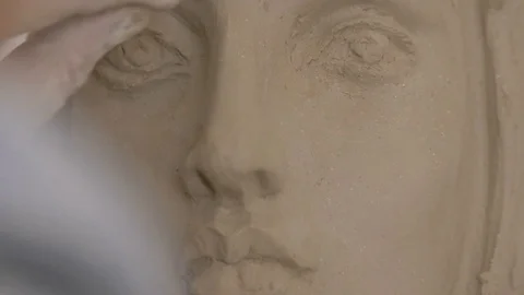 A sculpture made of clay. Stock Footage 83135147