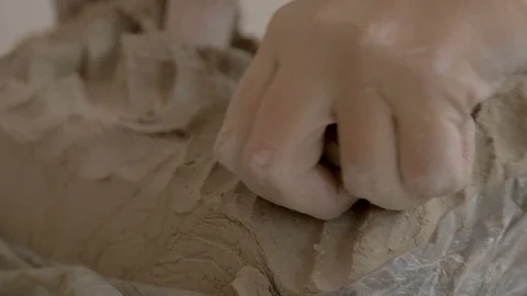 A sculpture made of clay. Stock Footage 83135333