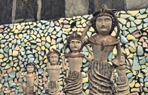 Sculpture made by waste material in rock garden chandigarh, punjab, india Stock Photos