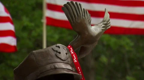 Sculpture at memorial Stock Footage 55570449