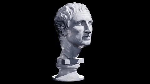 Sculpture of Menander 3D Render Stock Footage 337336285