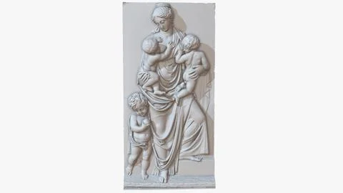 Sculpture Mother Bas Relief 1M Raw Scan 3D Model