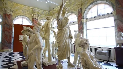 Sculpture in a museum Stock Footage 123168326