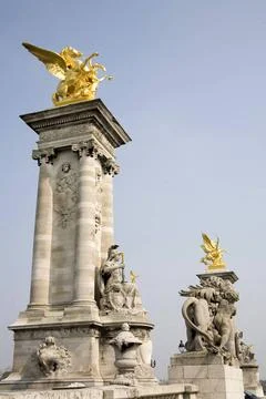 Sculpture over bridge Pont Alexander III, Paris, France, Europe Copyright:... Photos