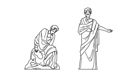 Sculpture phylosophy thinker vector Illustrazione stock