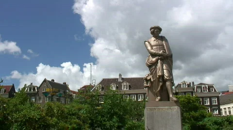 Sculpture of Rembrandt Stock Footage 570893