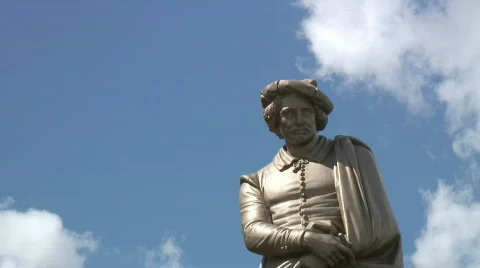 Sculpture of Rembrandt Stock Footage 570933