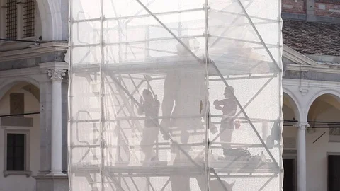 Sculpture restoration work Stock Footage 75040343