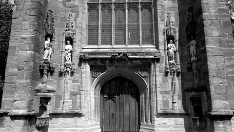 Sculpture of Saints Tower Close up of St Mary Magdalene Church at Taunton Stock Footage 111559475