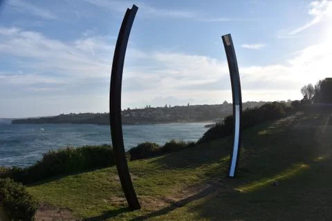 Sculpture by the Sea along the Bondi to Coogee coastal walk Stock Photos