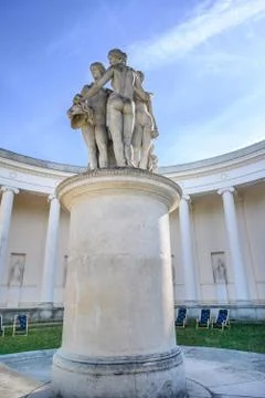Sculpture of Three Graces in Temple statue in the Lednice-Valtice Area in Sou Stock Photos