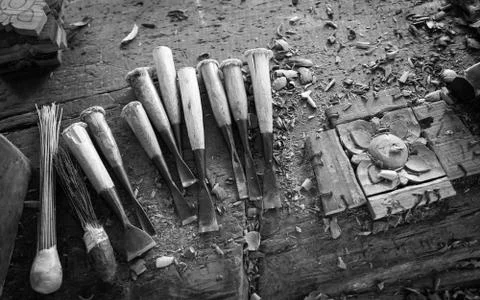 Sculpture tools 스톡 사진