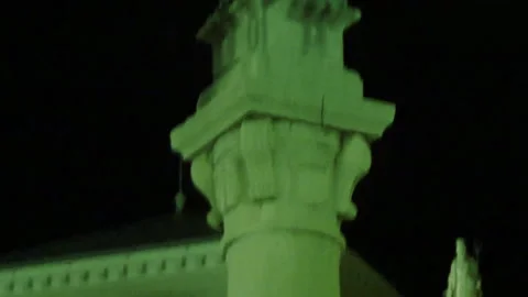 Sculpture in Trieste, night, square Stock Footage 166703542