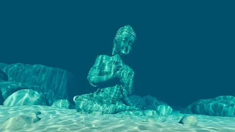 Sculpture under water Stock Footage 101888382