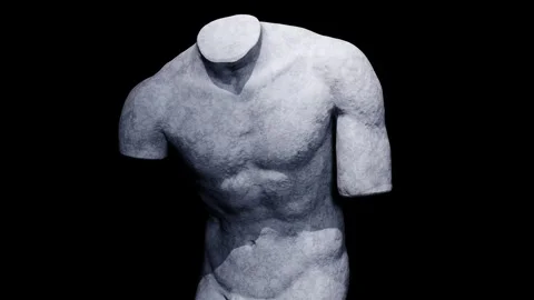 Sculpture of The Valentini Torso Made with 3D render not AI Stock Footage 330824662