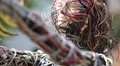 Sculpture of woman, made of electric wires and electronic devices HD Footage