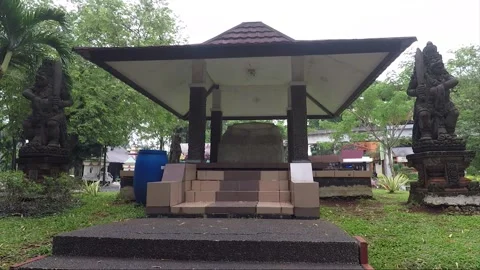 Sculptures of Dvarapala guards, Park Mini Indonesia, Jakarta, Java, Indonesia Stock Footage 163522382