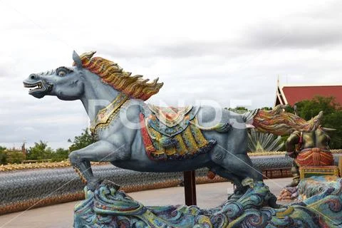 Sculptures of various animals in Thailand, Southeast Asia Stock Photos