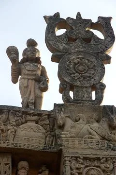 Sculpures at Stupa in Sanchi Stock Photos