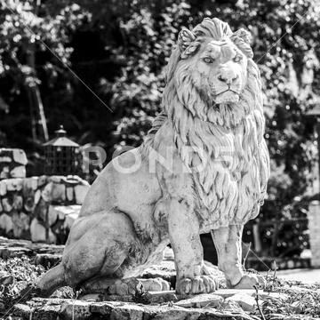 Scupture of a lion,La Iruela, Jaen Province, Spain Stock Photos