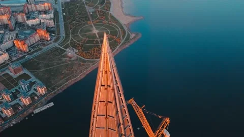 Scyscraper Lahta center Stock Footage 168185571