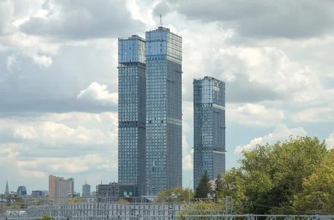 Scyscraper under construction in Moscow Stock Photos