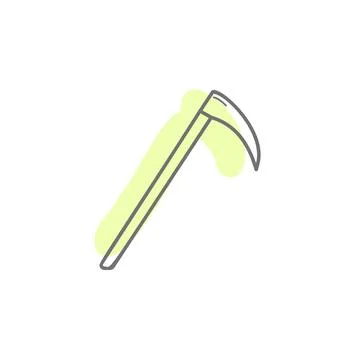 Scythe with color shadow vector icon in halloween set Stock Illustration
